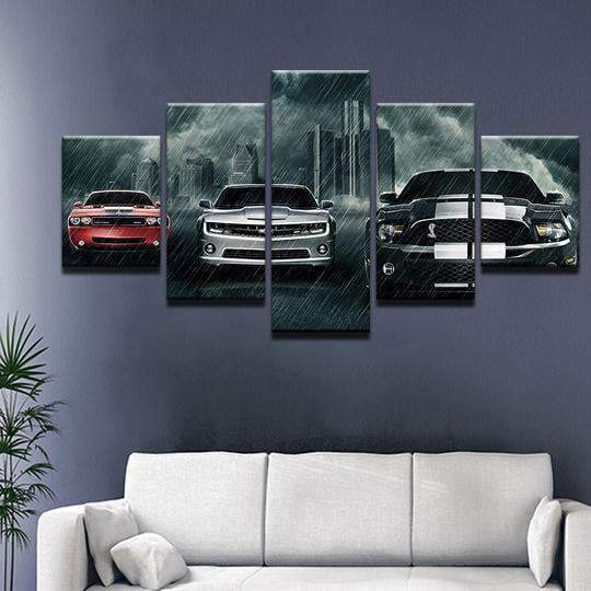 American Muscle Car &amp;amp; Motor Canvas Wall Art