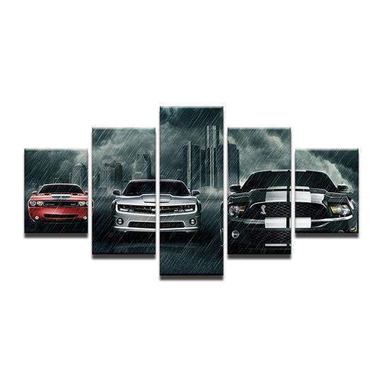 American Muscle Car &amp;amp; Motor Canvas Wall Art