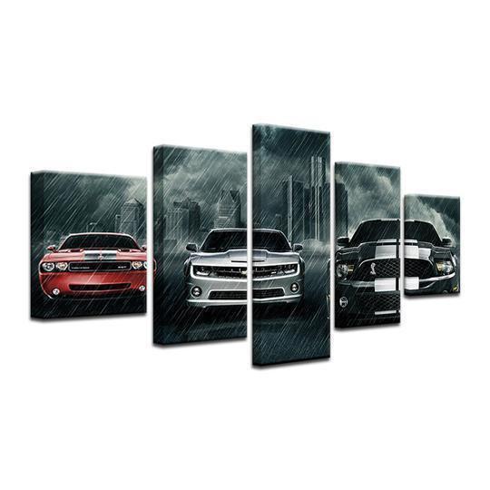 American Muscle Car &amp;amp; Motor Canvas Wall Art