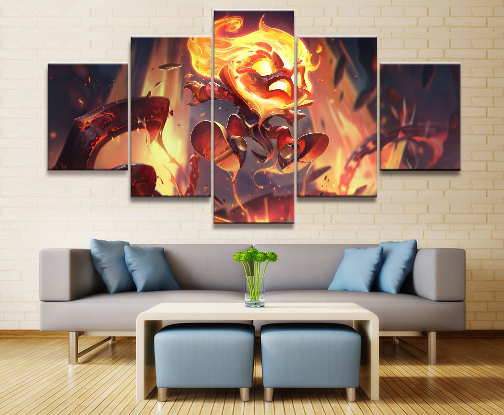 LOL League Of Legends Amumu Fire Skin Game Canvas Wall Art