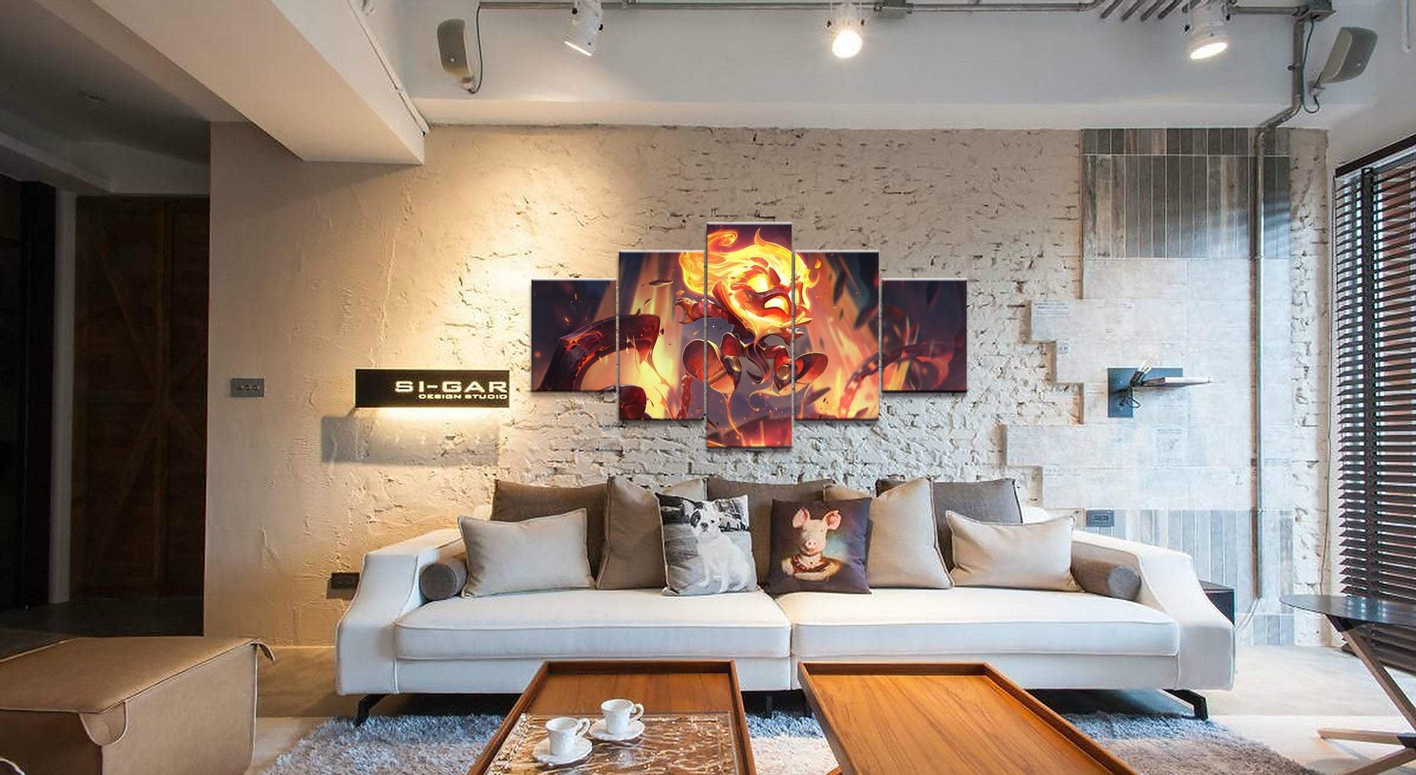 LOL League Of Legends Amumu Fire Skin Game Canvas Wall Art