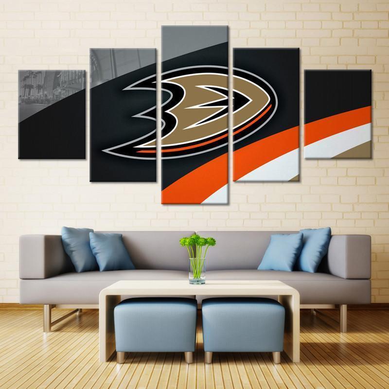 Anaheim Ducks Logo 1 Ice Hockey Canvas Wall Art