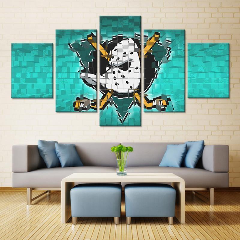 Anaheim Ducks Logo   Ice Hockey Canvas Wall Art