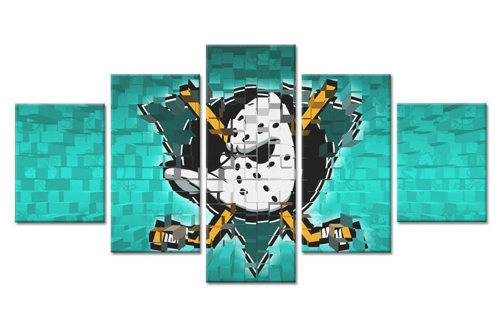 Anaheim Ducks Logo   Ice Hockey Canvas Wall Art