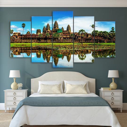 Angkor Wat Temple Cambodia Nature Canvas Wall Art