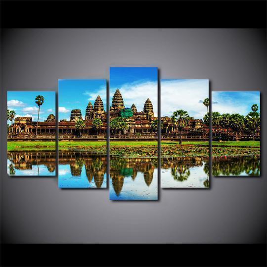 Angkor Wat Temple Cambodia Nature Canvas Wall Art