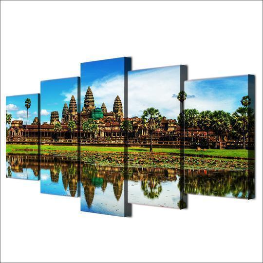 Angkor Wat Temple Cambodia Nature Canvas Wall Art