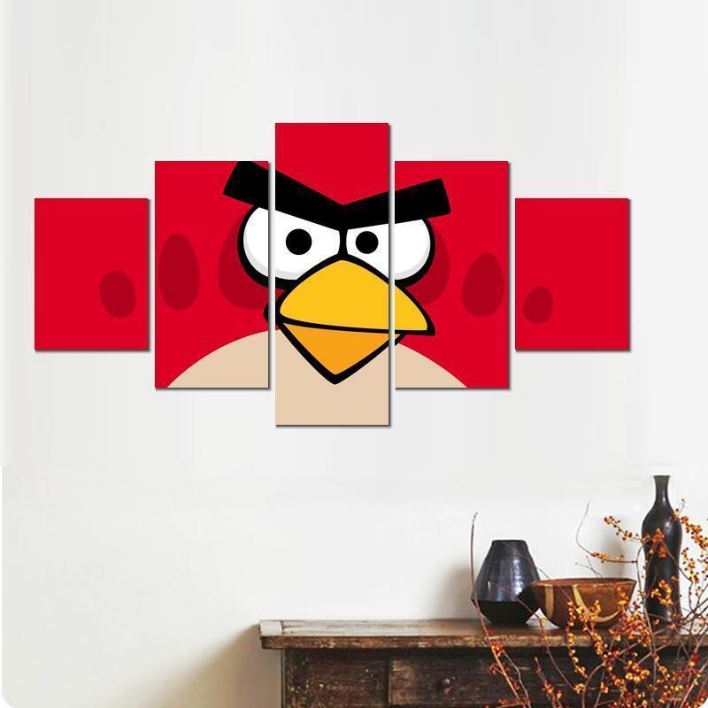 Angry Birds Red Bird Cartoon Canvas Wall Art