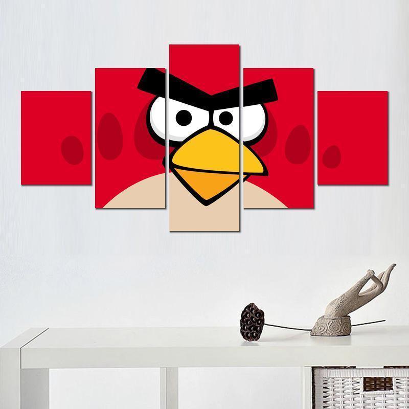 Angry Birds Red Bird Cartoon Canvas Wall Art