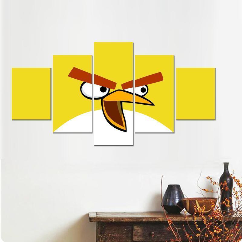 Angry Birds Yellow Bird Cartoon Canvas Wall Art