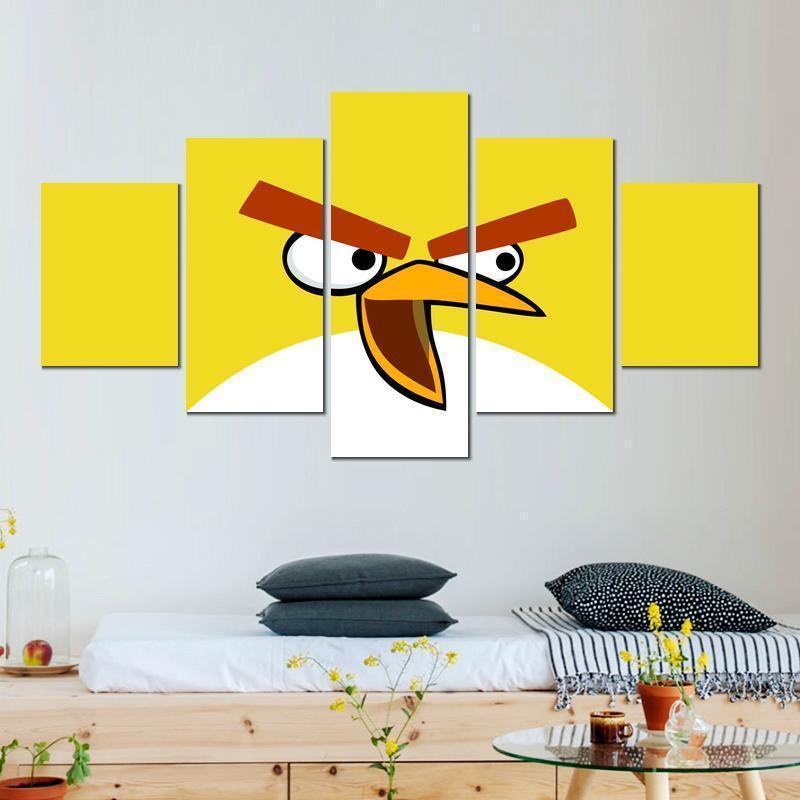 Angry Birds Yellow Bird Cartoon Canvas Wall Art