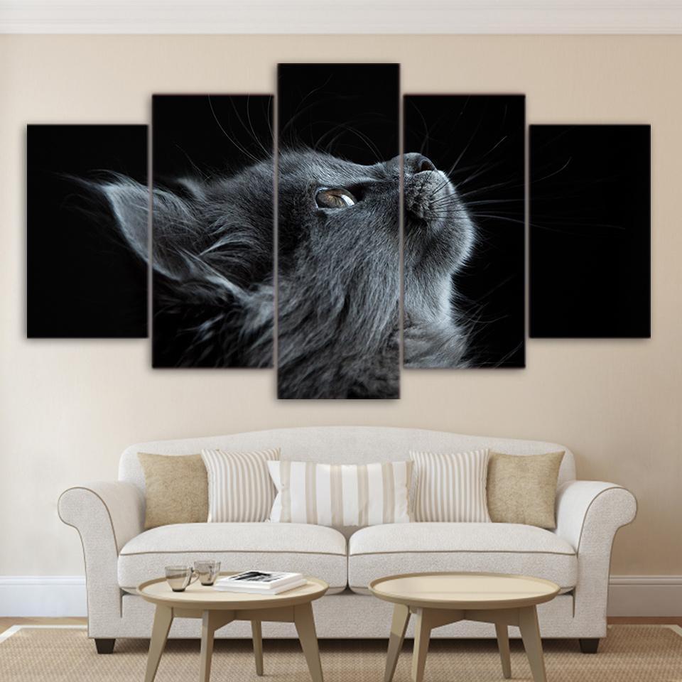 Animal Black Cat Animal Canvas Wall Art