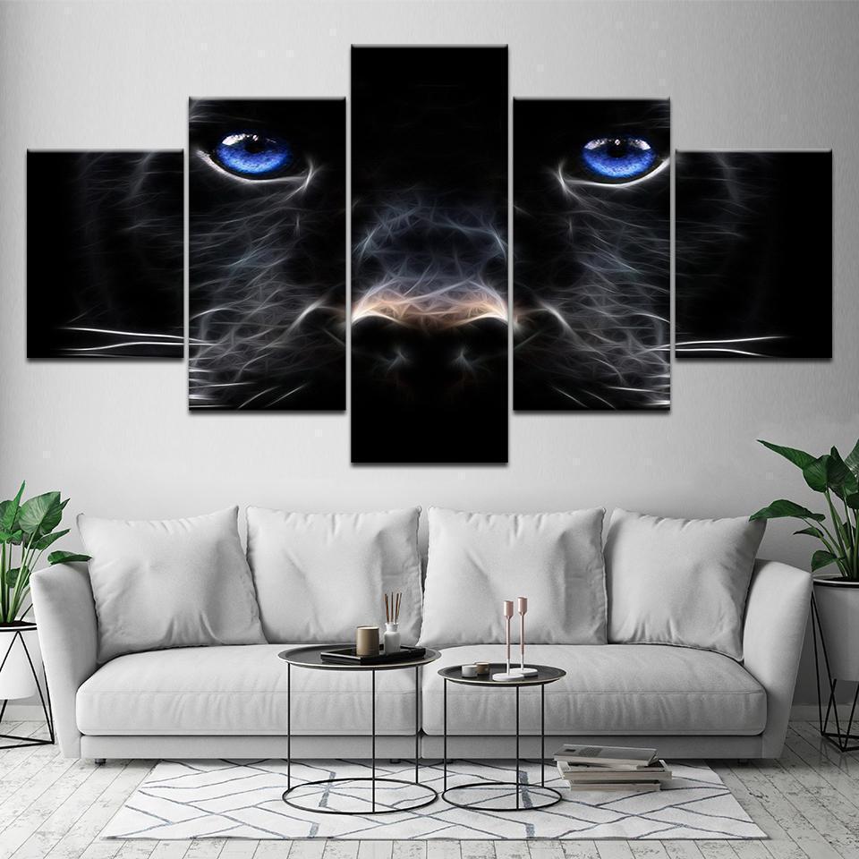Animal Blue Eyes Animal Canvas Wall Art