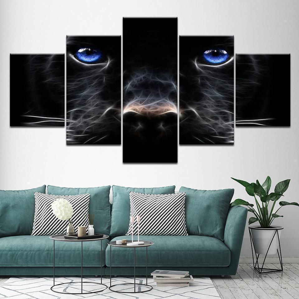 Animal Blue Eyes Animal Canvas Wall Art