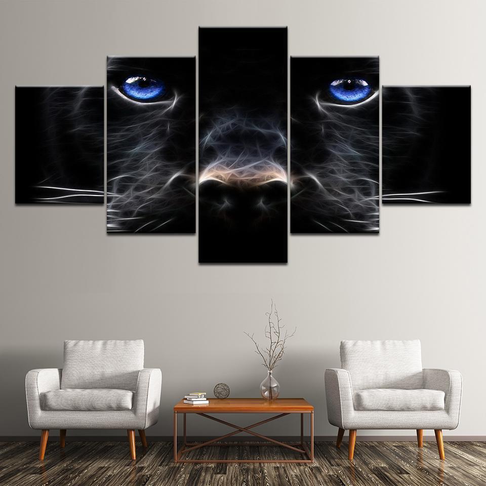 Animal Blue Eyes Animal Canvas Wall Art