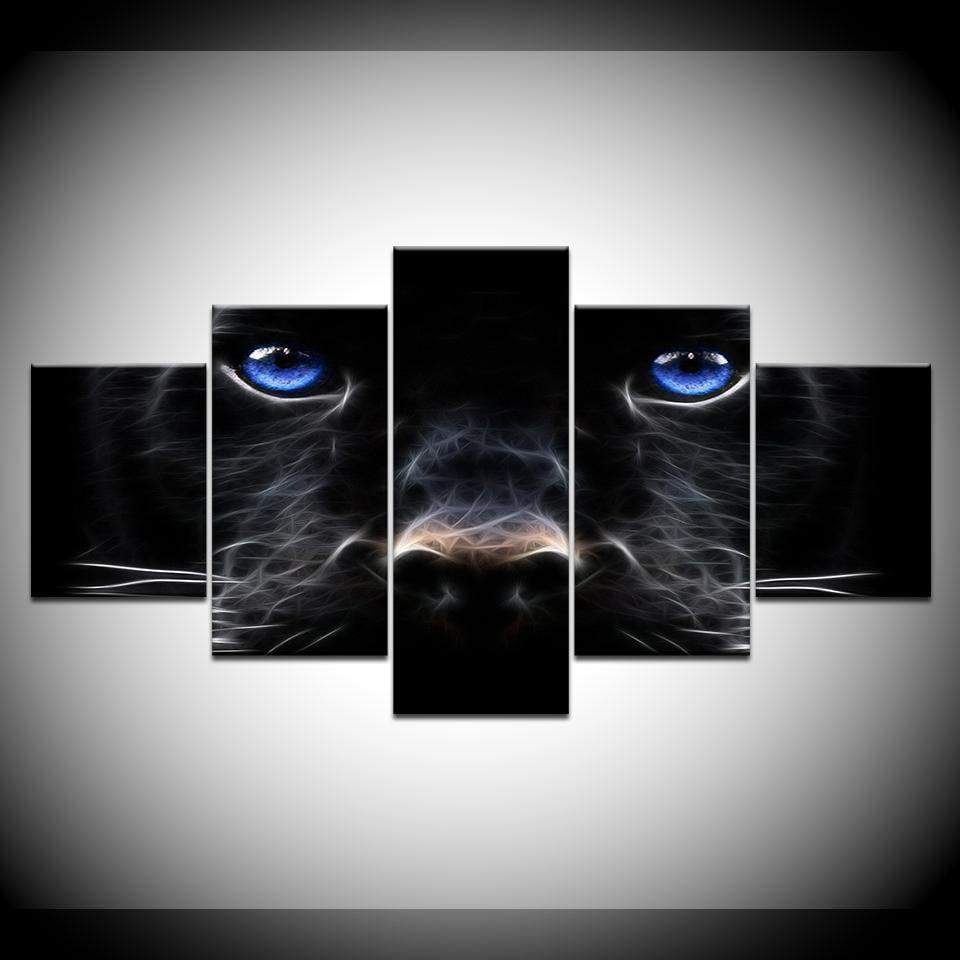 Animal Blue Eyes Animal Canvas Wall Art