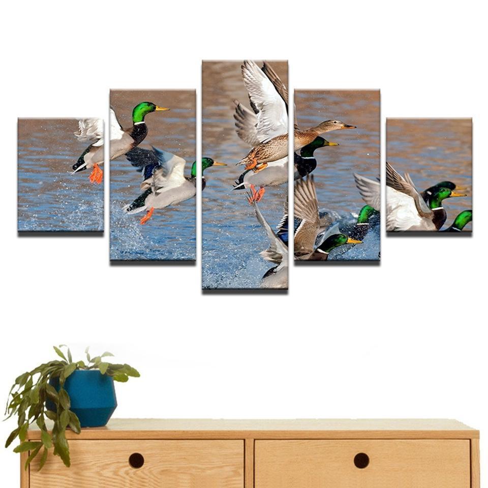 Animal Duck Hunting Landscape Animal Canvas Wall Art
