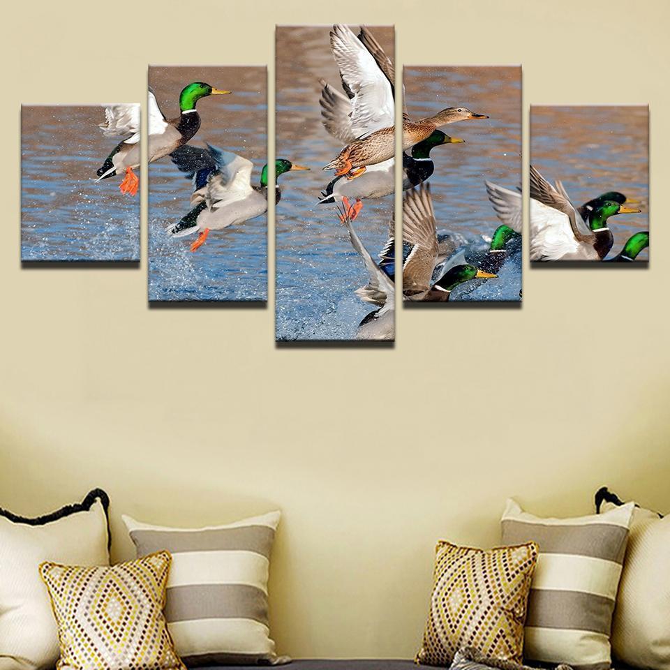 Animal Duck Hunting Landscape Animal Canvas Wall Art