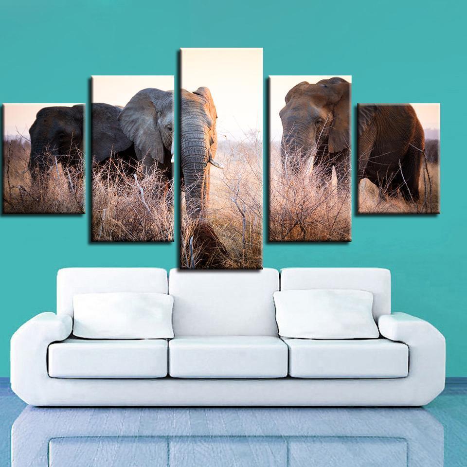 Animal Elephant Scenery Animal Canvas Wall Art