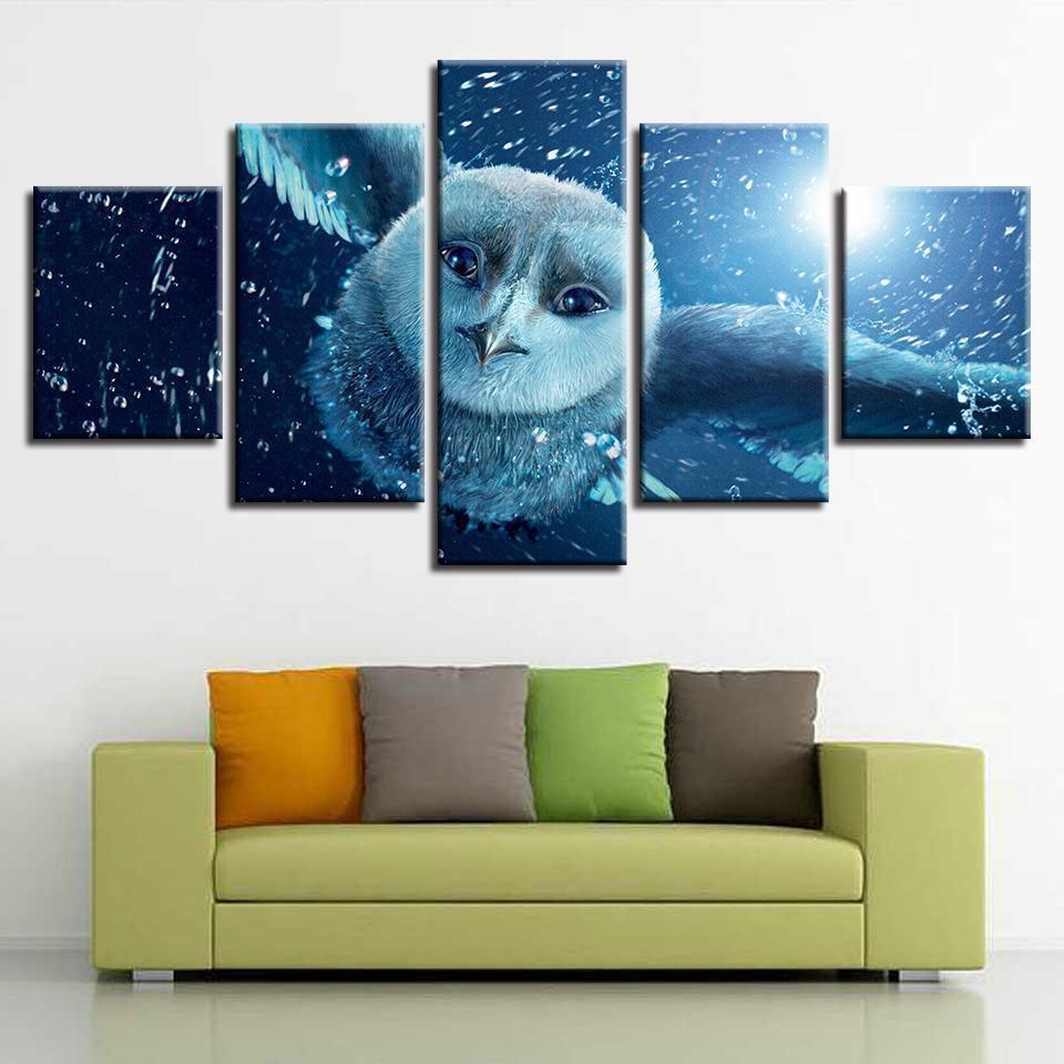 Animal Flying Owl Animal Canvas Wall Art