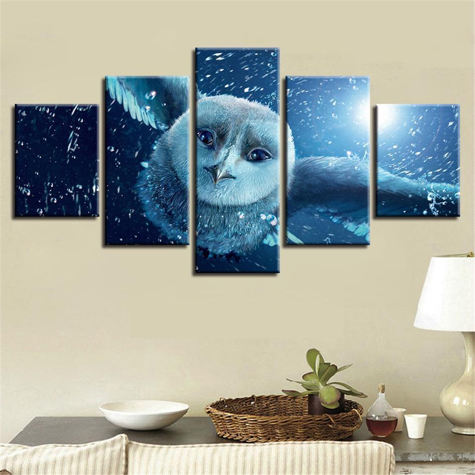 Animal Flying Owl Animal Canvas Wall Art