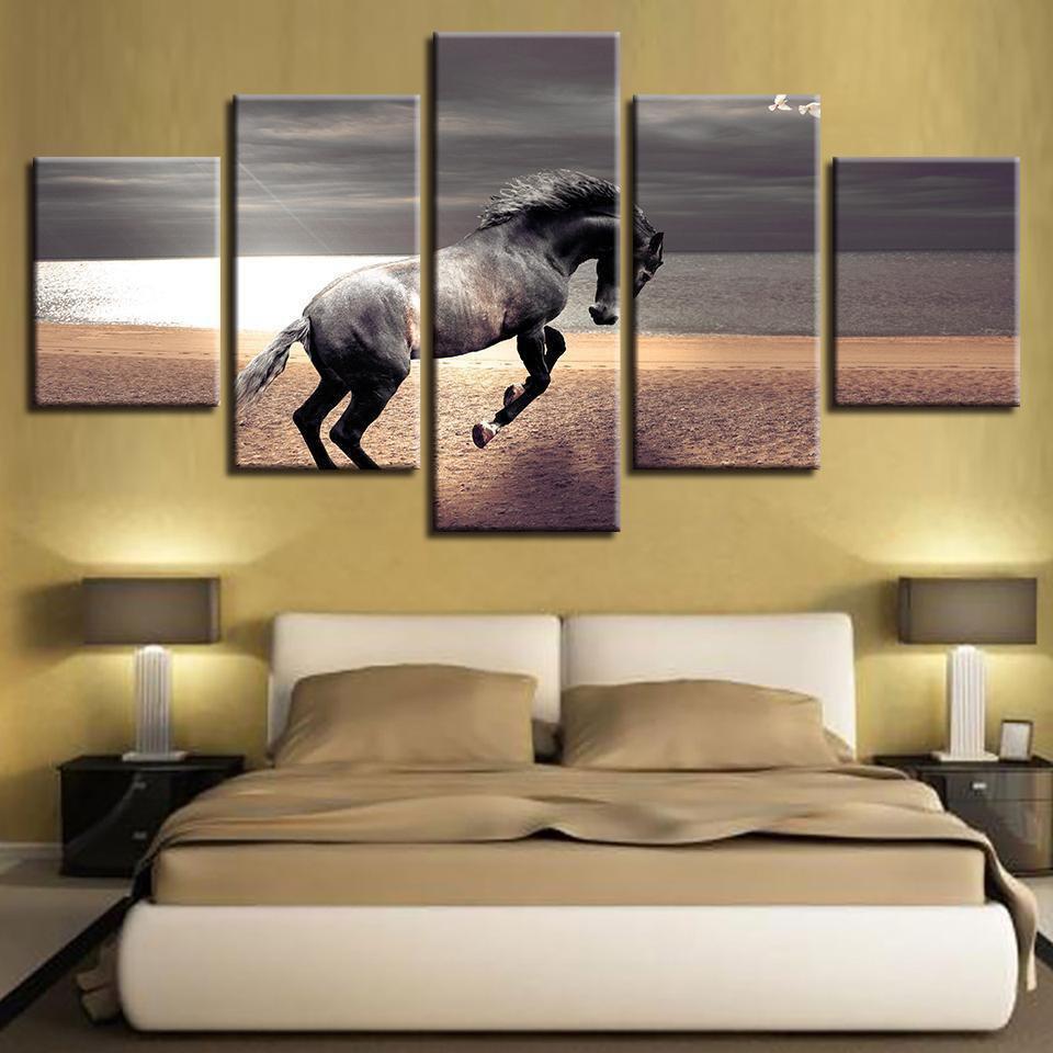 Animal Horse Running Landscape Animal Canvas Wall Art