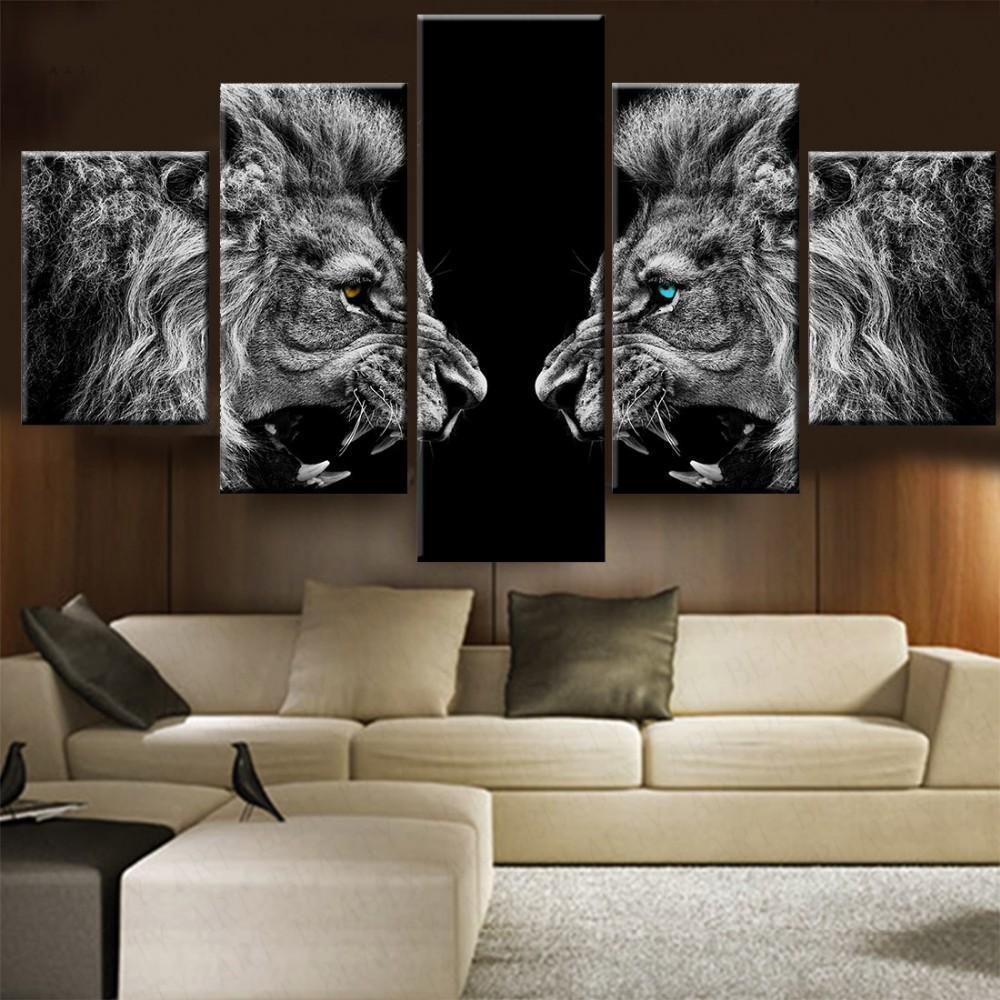 Animal Lion Animal Canvas Wall Art