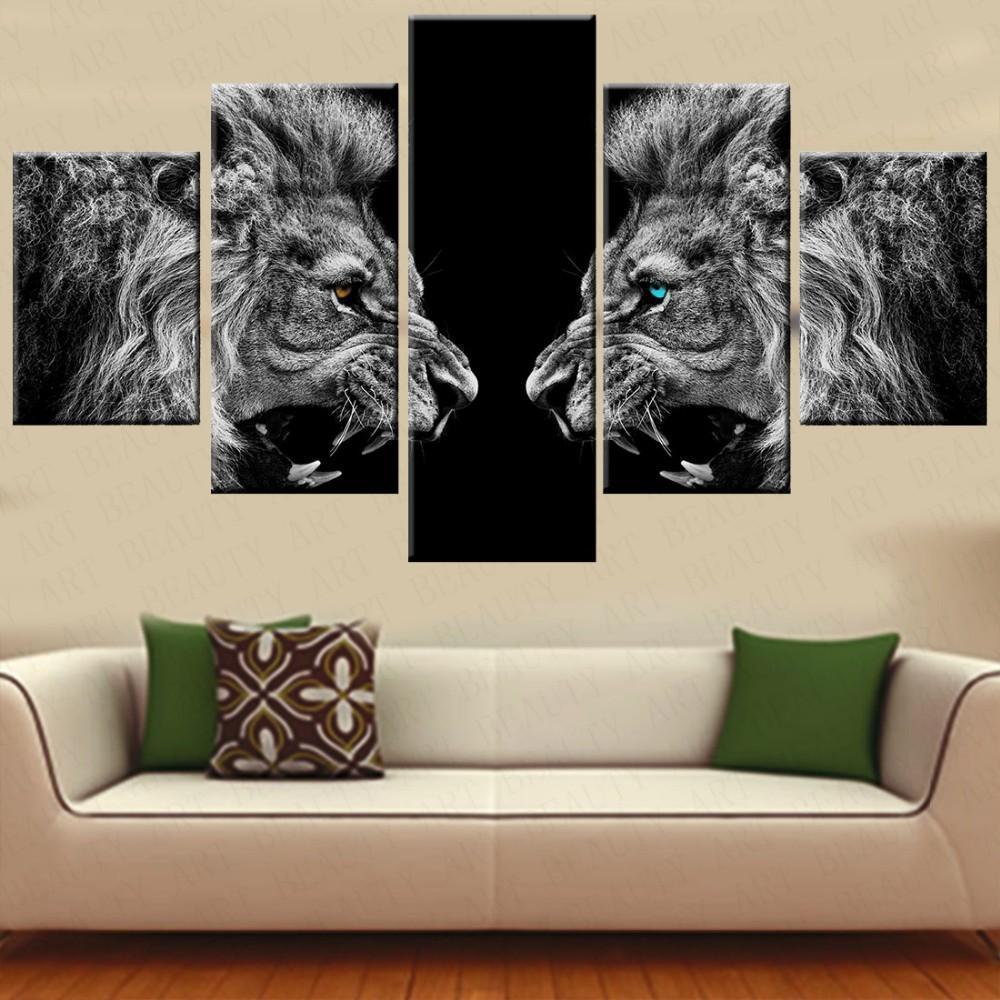 Animal Lion Animal Canvas Wall Art