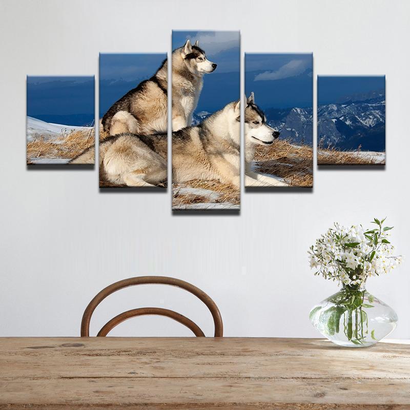 Animal Pet Dog Siberian Husky Animal Canvas Wall Art