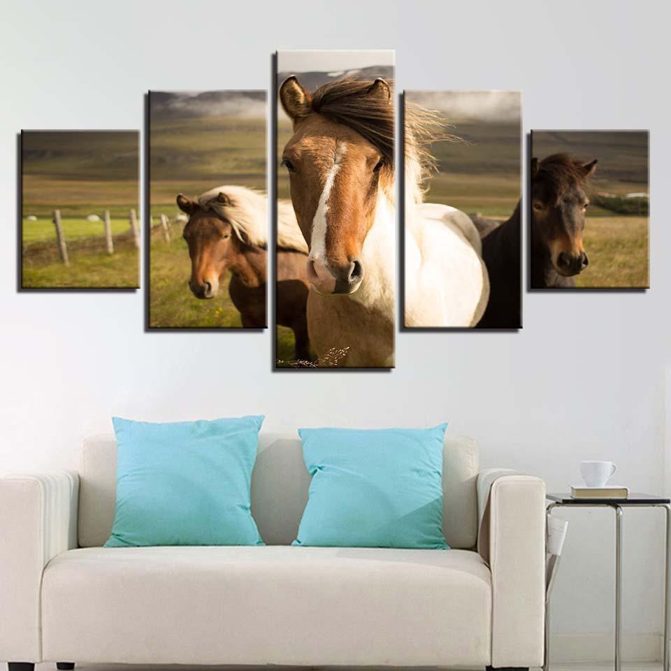 Animal Running Horses Animal Canvas Wall Art