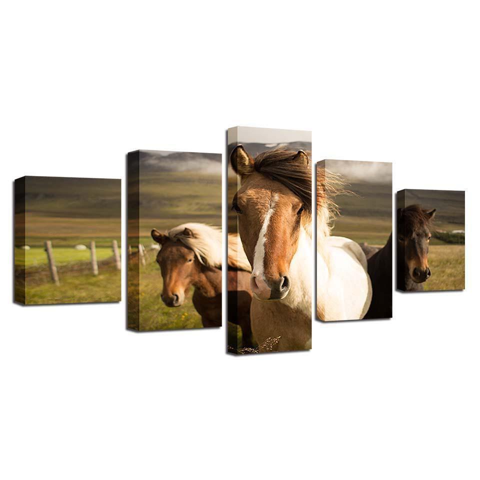 Animal Running Horses Animal Canvas Wall Art