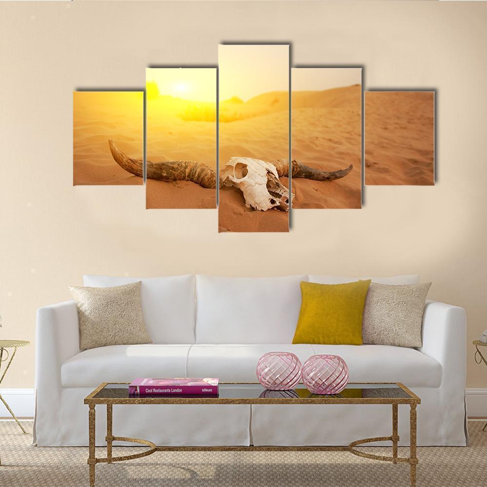 Animal Skull In The Desert Nature Canvas Wall Art