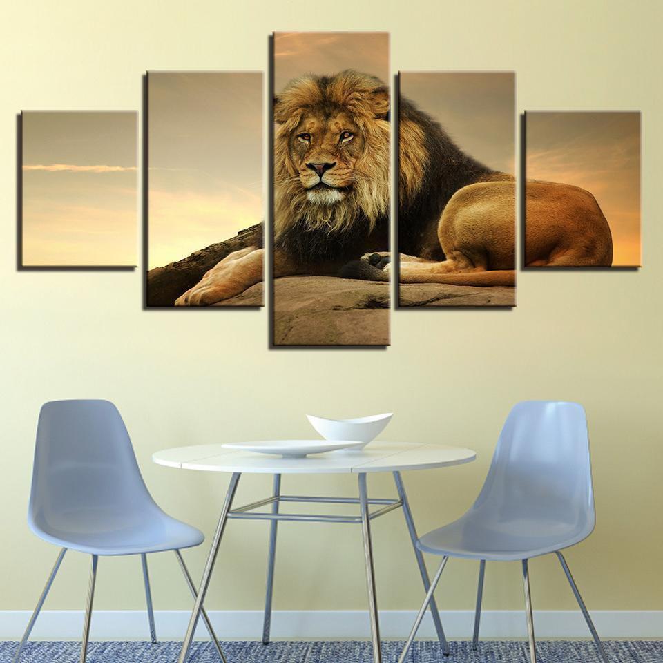 Animal The King Of Beasts Lion Animal Canvas Wall Art