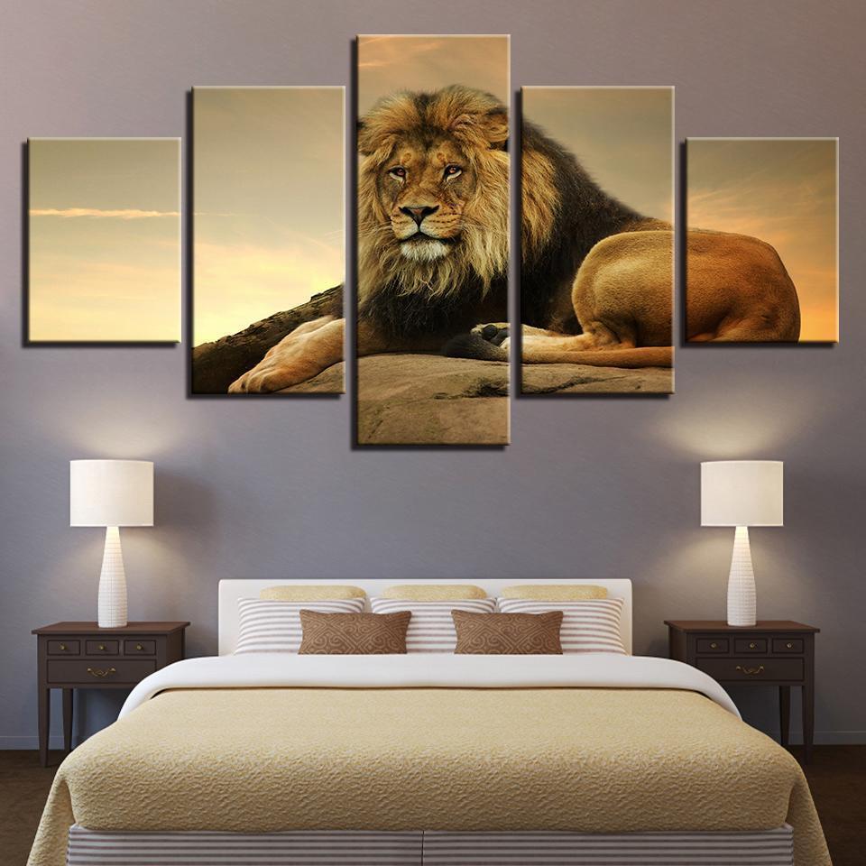 Animal The King Of Beasts Lion Animal Canvas Wall Art