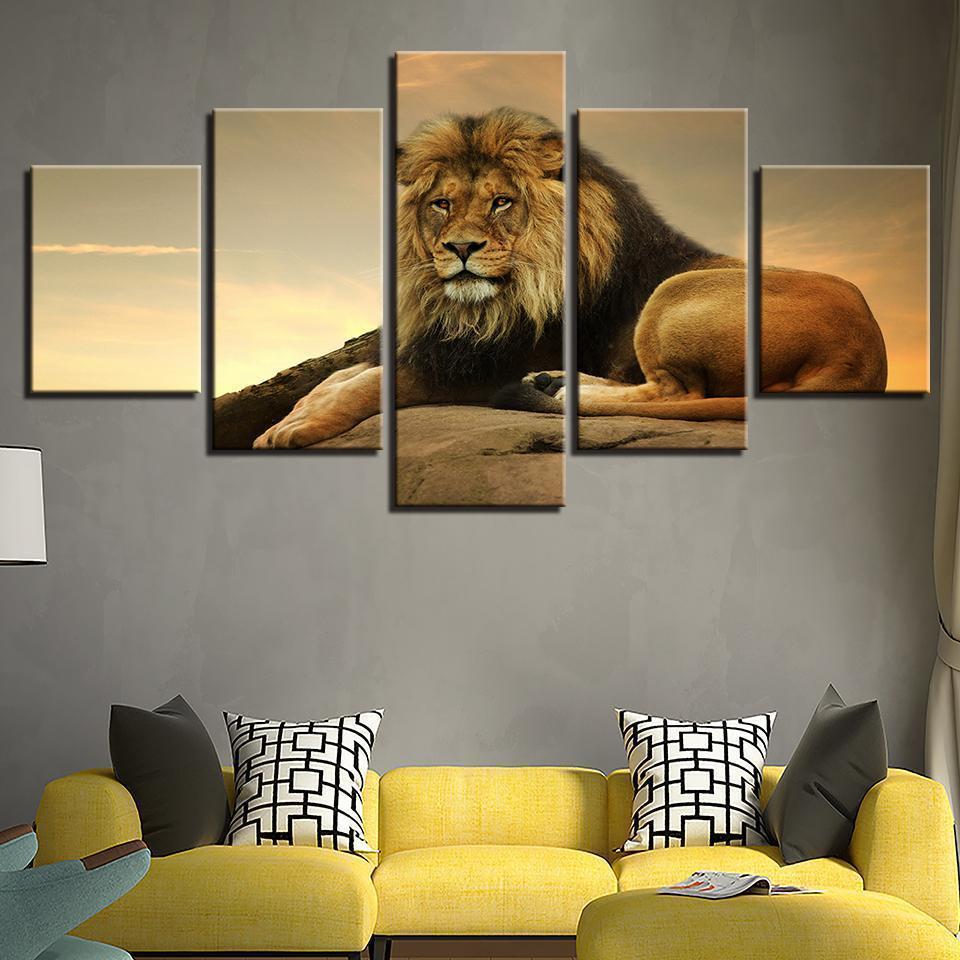 Animal The King Of Beasts Lion Animal Canvas Wall Art