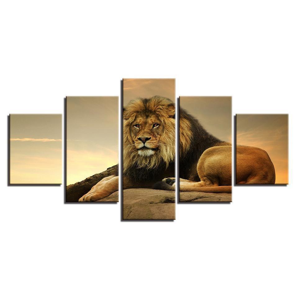 Animal The King Of Beasts Lion Animal Canvas Wall Art