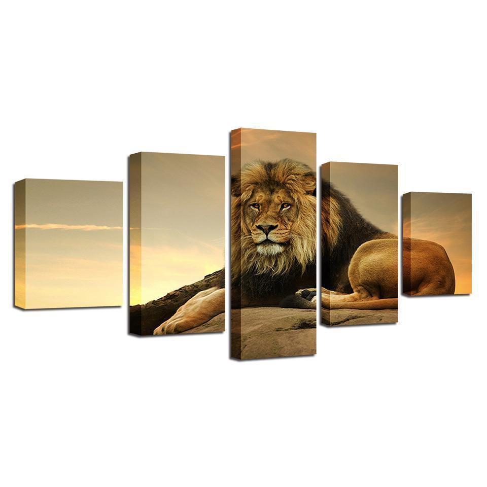 Animal The King Of Beasts Lion Animal Canvas Wall Art