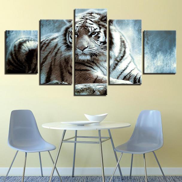 Animal White Tiger Animal Canvas Wall Art