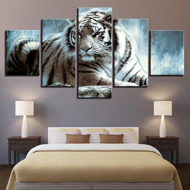 Animal White Tiger Animal Canvas Wall Art