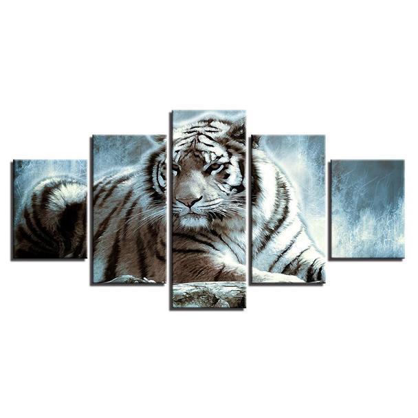 Animal White Tiger Animal Canvas Wall Art