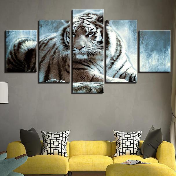 Animal White Tiger Animal Canvas Wall Art