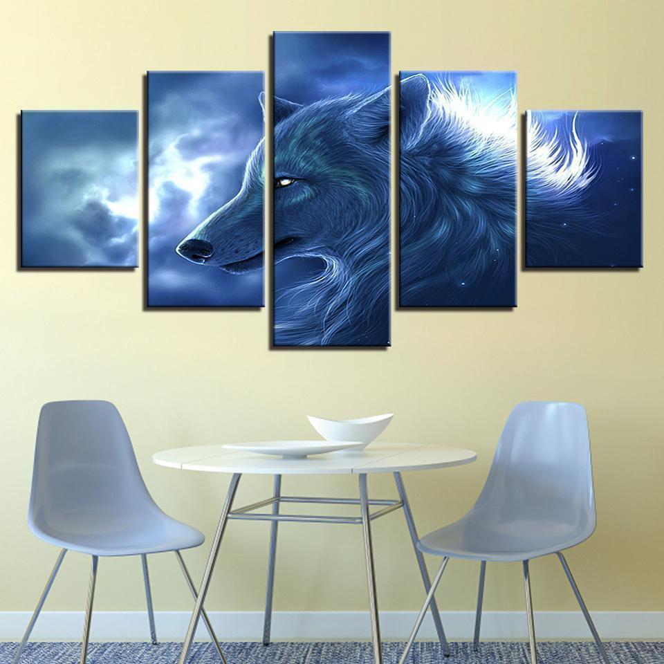 Animal Wolf 2 Abstract Animal Canvas Wall Art