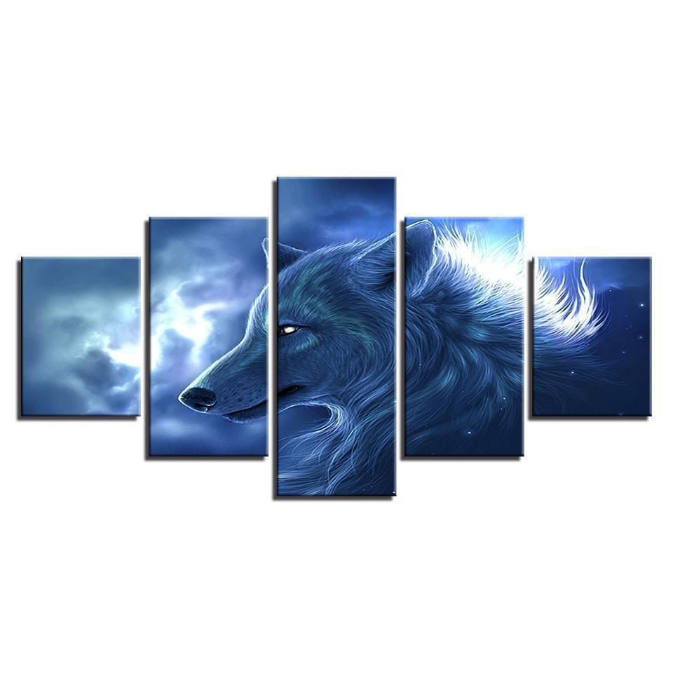 Animal Wolf 2 Abstract Animal Canvas Wall Art