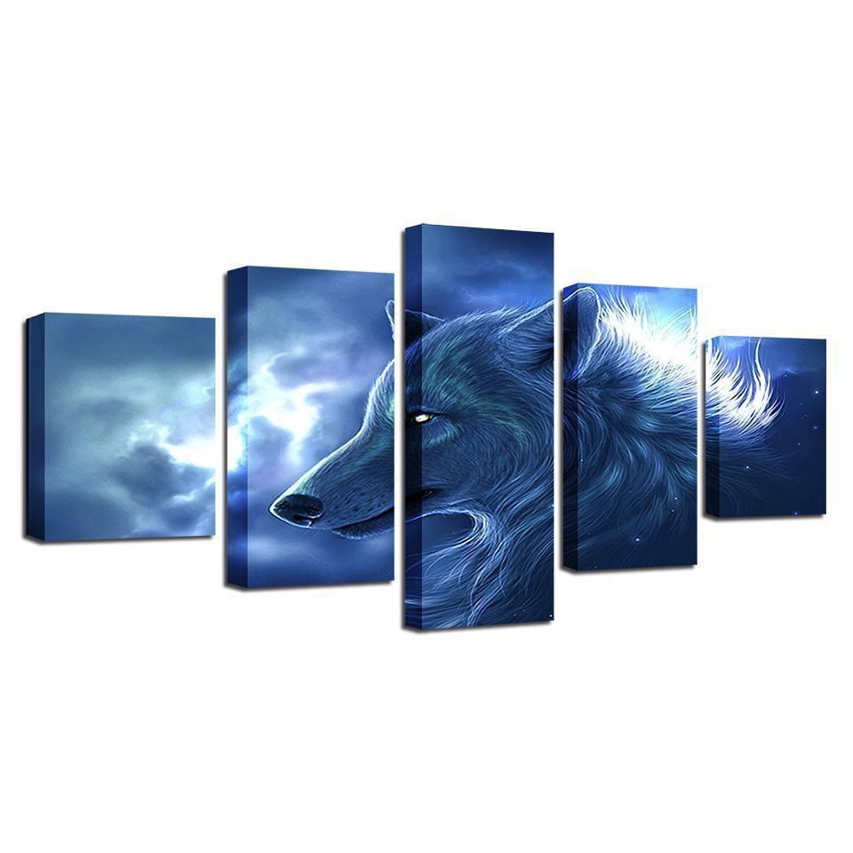 Animal Wolf 2 Abstract Animal Canvas Wall Art