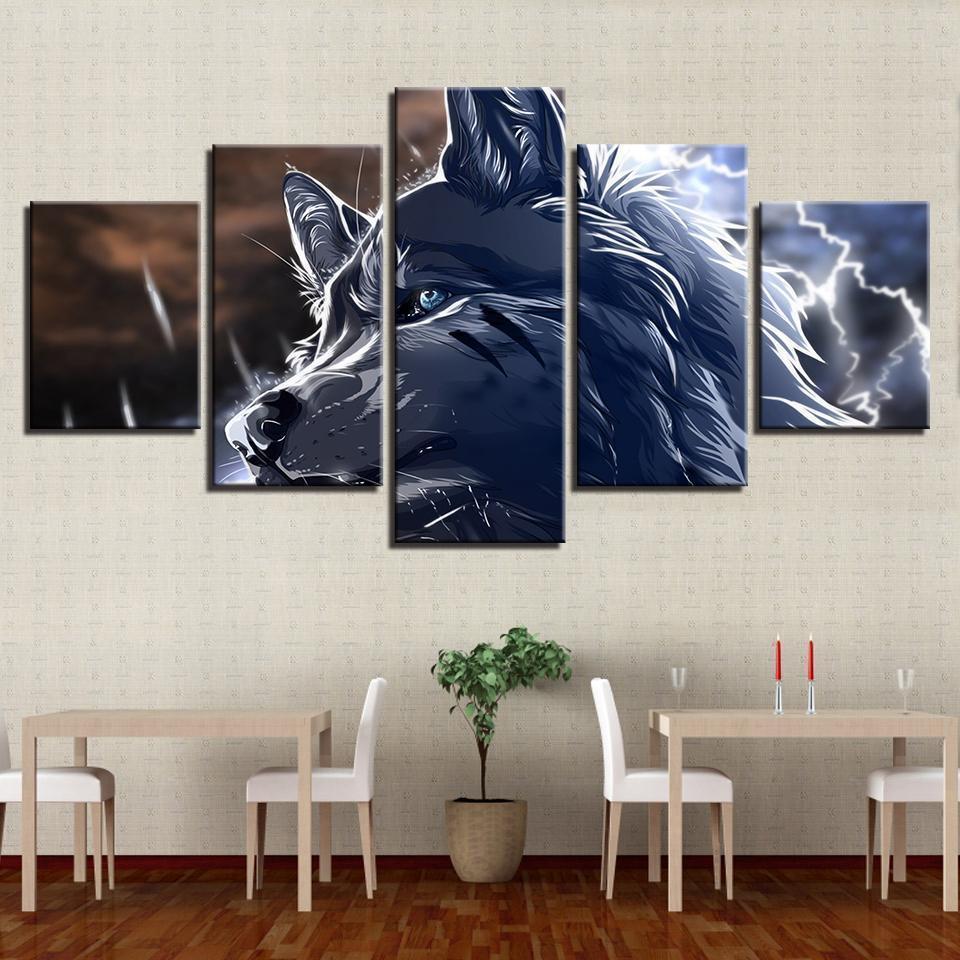 Animal Wolf Abstract Animal Canvas Wall Art
