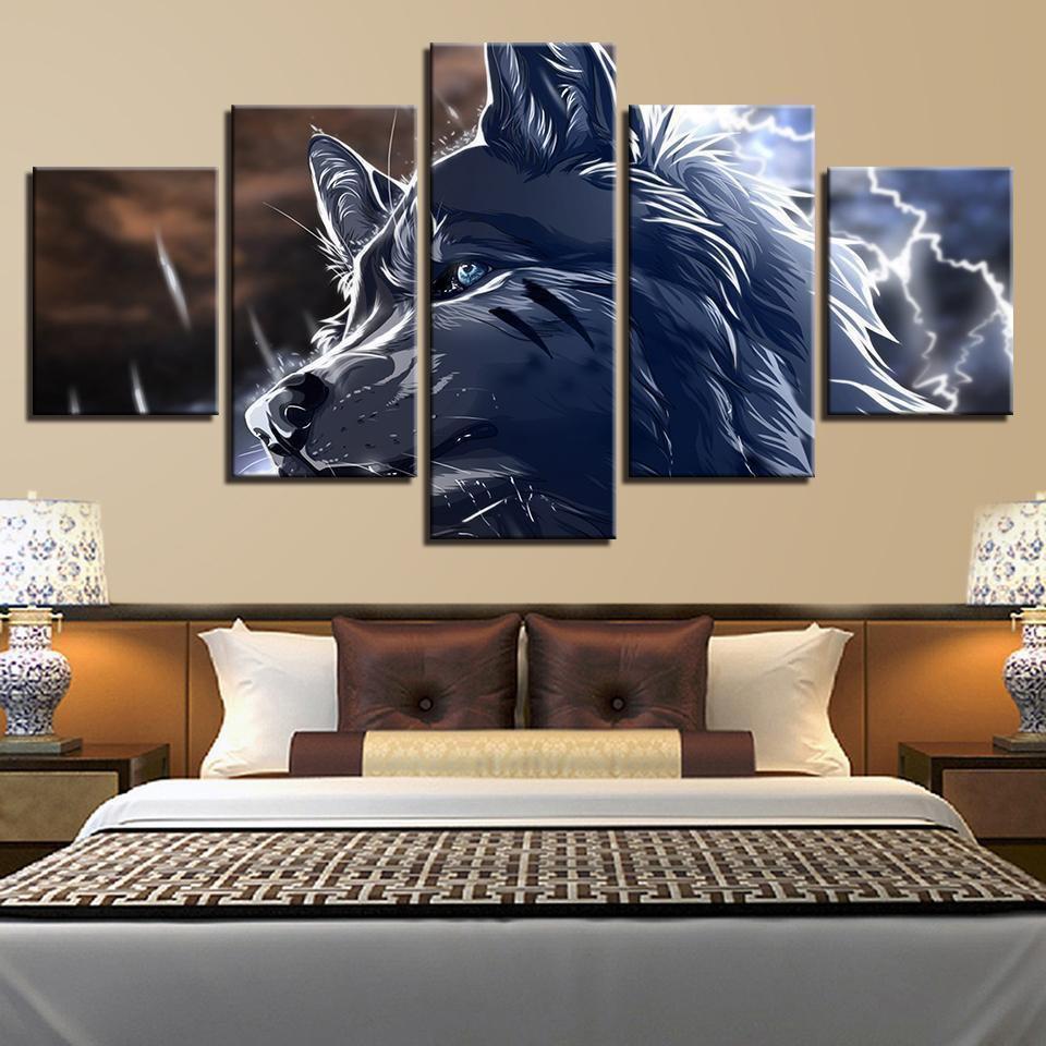 Animal Wolf Abstract Animal Canvas Wall Art