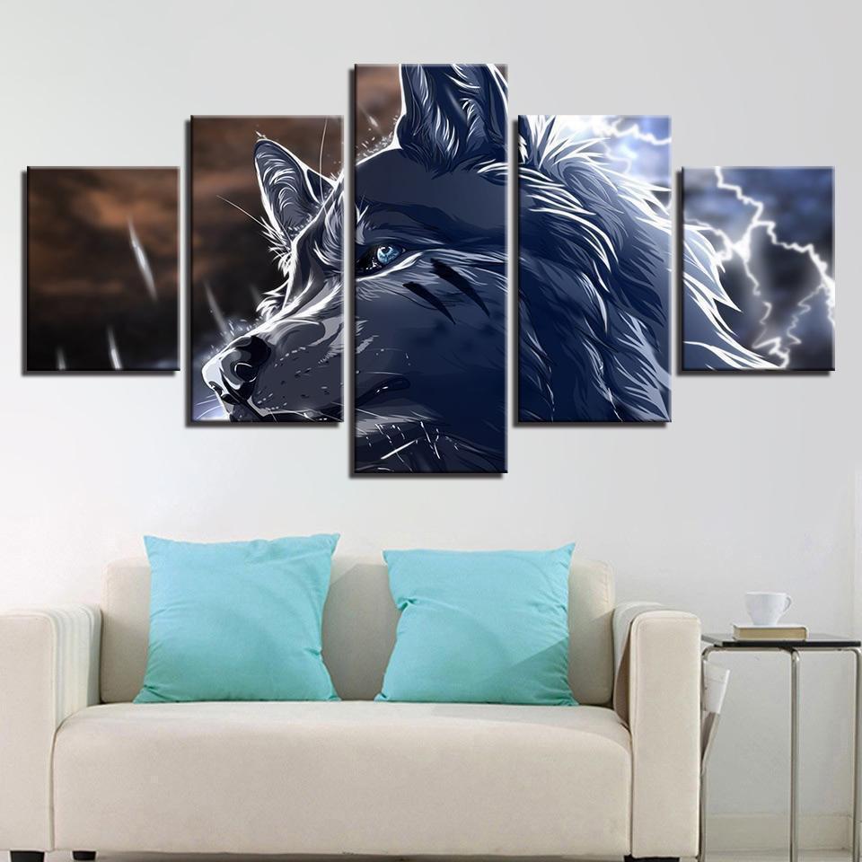 Animal Wolf Abstract Animal Canvas Wall Art