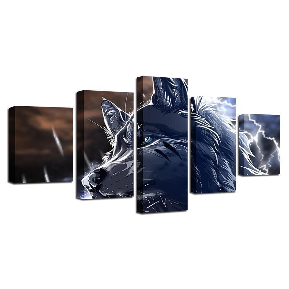 Animal Wolf Abstract Animal Canvas Wall Art