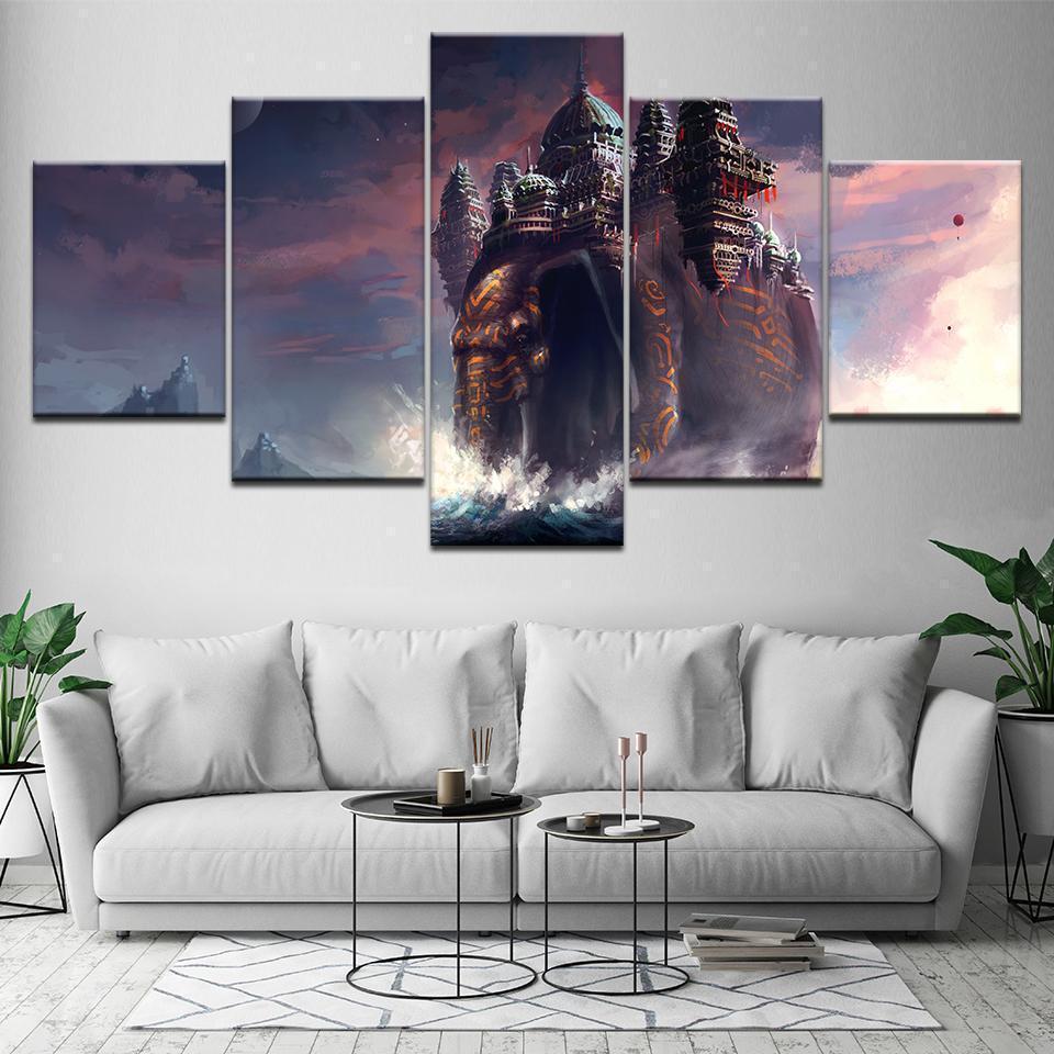 Animals Elephant Abstract Building Abstract Animal Canvas Wall Art