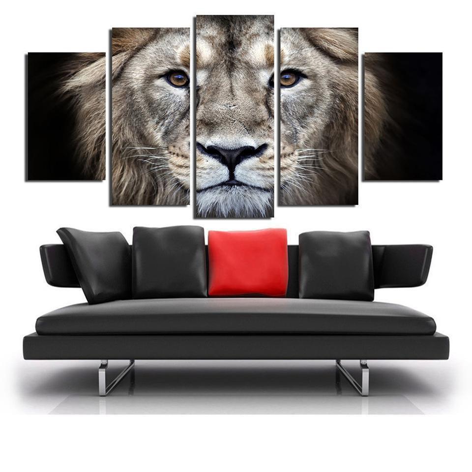 Animals Lion Face Animal Canvas Wall Art